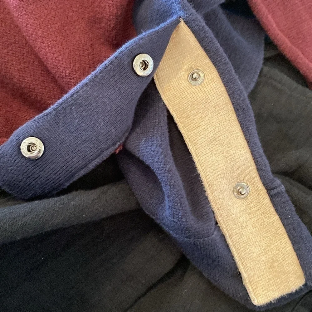 J. Crew Colorblock Side Button Crewneck Baumwolle long sleeve Sweater Sz xs